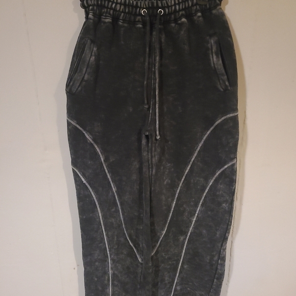 Fashion Nova Pants - Black Jogger Pants with White Stitching FASHION NOVA